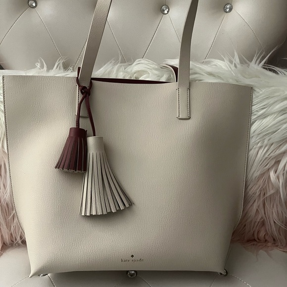 NEW Kate Spade Foster Court Tasha Pebble/True Red Large Leather Tote - Picture 2 of 16